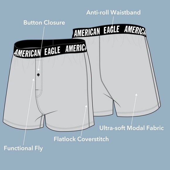 NWT - AEO Men’s Ultra Soft Boxer Shorts Hybrids (Heather Grey / XS 26-29W) - Picture 10 of 12